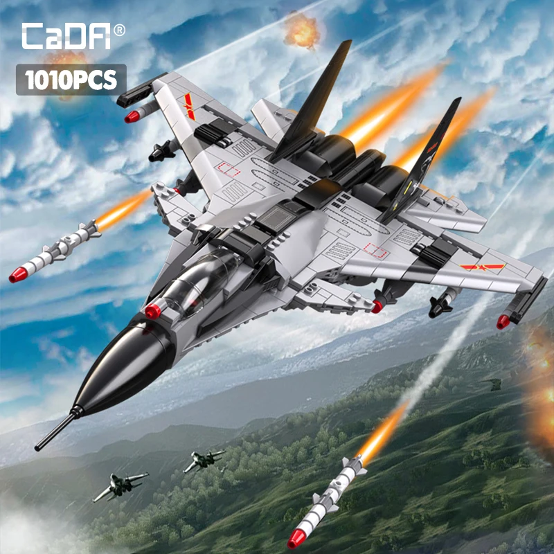 1010pcs Expert Military Fighter Aircraft Model Building Block Classic City Police Plane Weapon Bricks Educational Toys Kids Gift