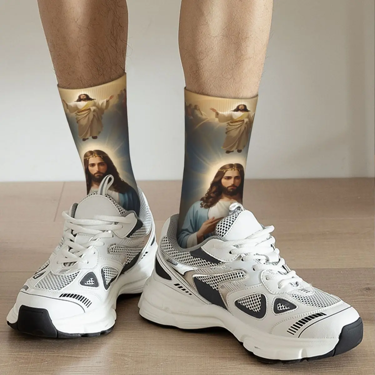 Jesus Unisex 3D Print Mens Socks Innovatively Middle Tube Harajuku Sock