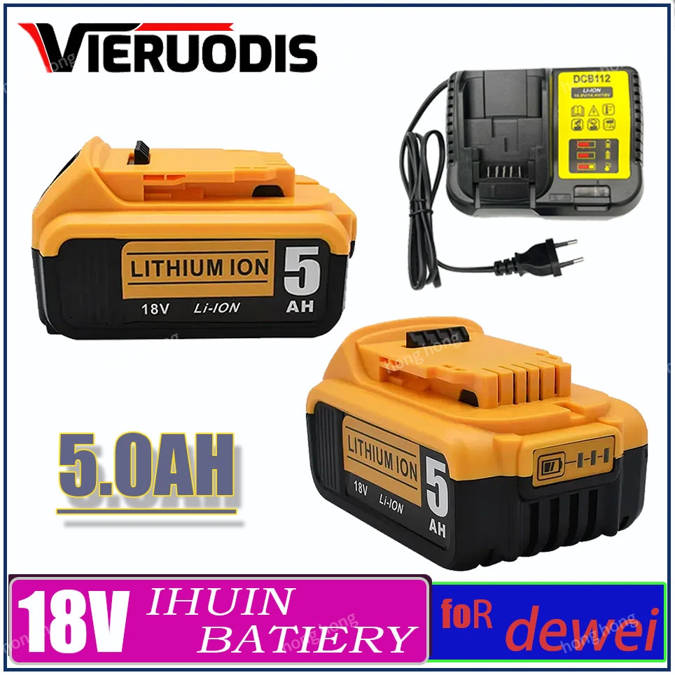 

for Dewalt 18V 20V 5000mAh power Tools rechargeable electric tool Accessories Lithium batteries Replace DCB200 DCB184