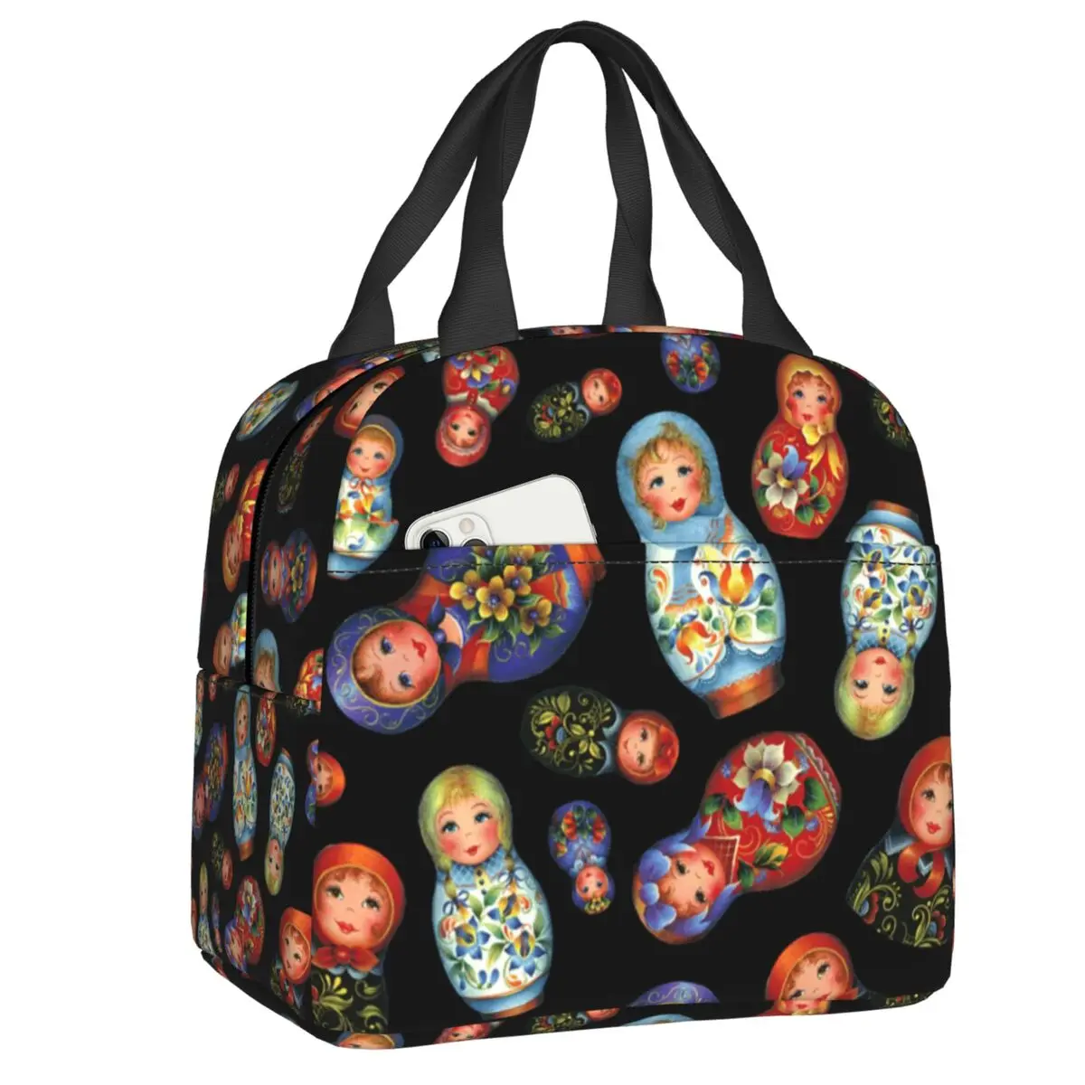 

Термосумка-ланчбокс с рисунком русской куклы-матрешки для мужчин, женщин и детей, для школы