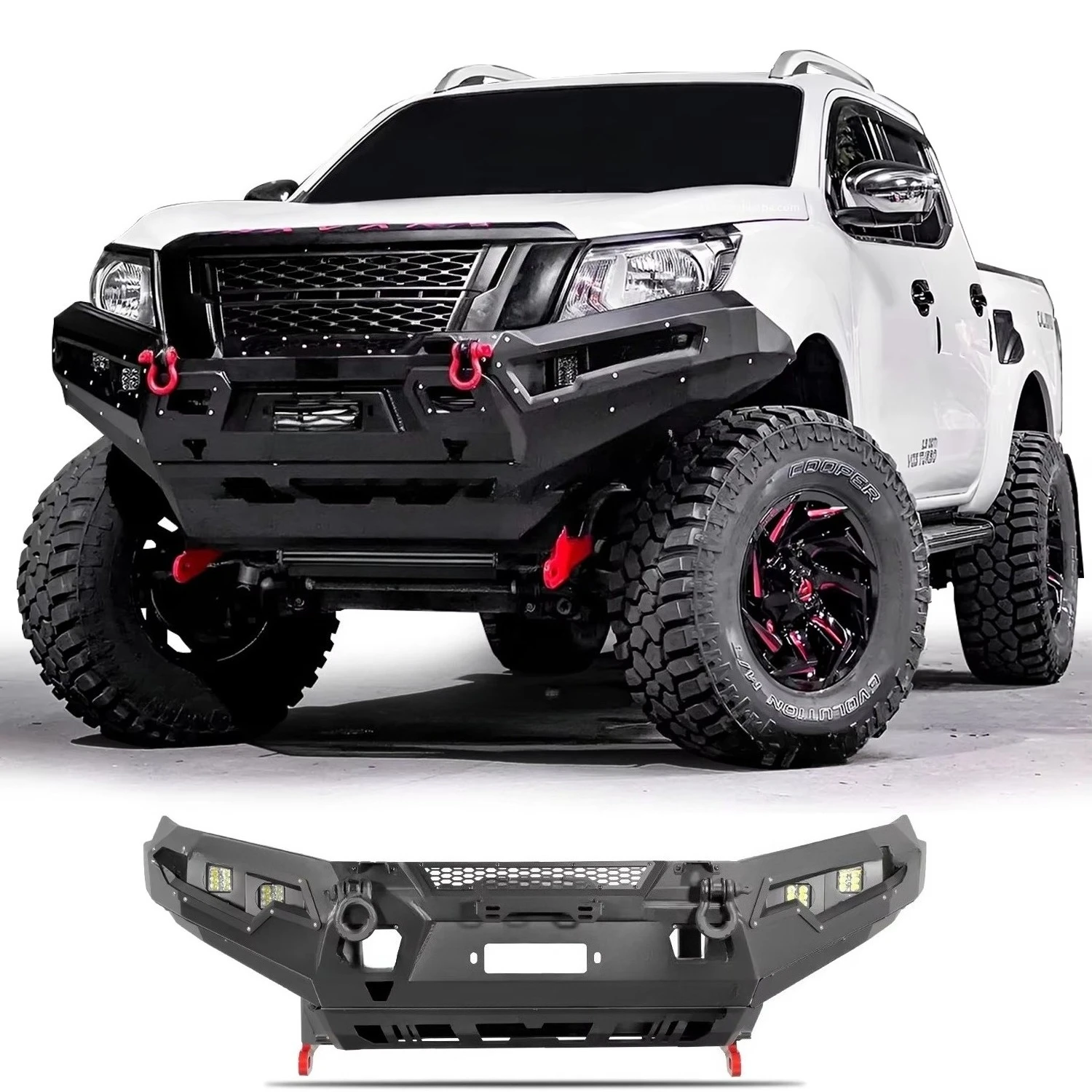

High Quality Suitable ForNAVARA NP300 4X-PRO FRONTENER 2015-2023 Pickup Truck 4x4 Off-road Steel Front Bumper and Rear Bumper