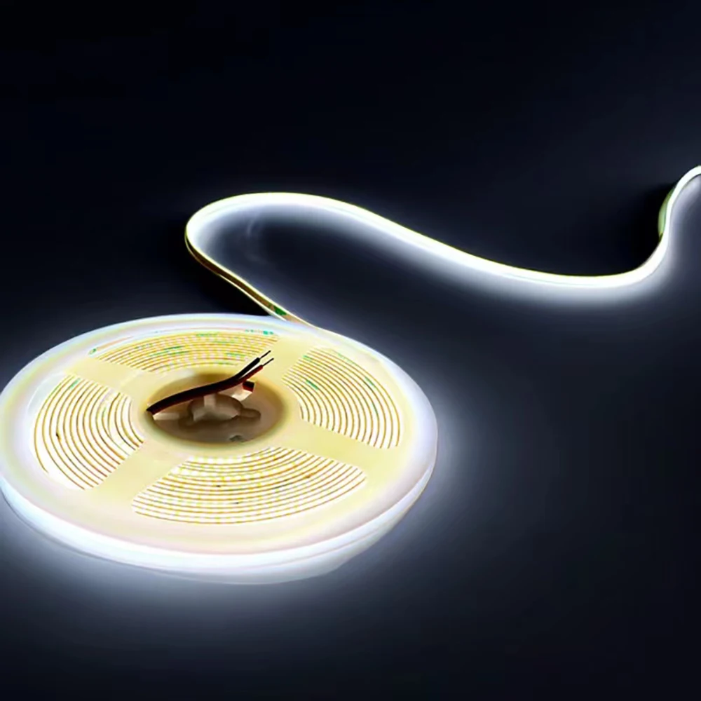 DC 5V 12V 24V COB LED Strip 320 384 480 528LEDs/m High Density Flexible COB LED Tape Light Bar 3MM 5MM 8MM PCB Linear Light