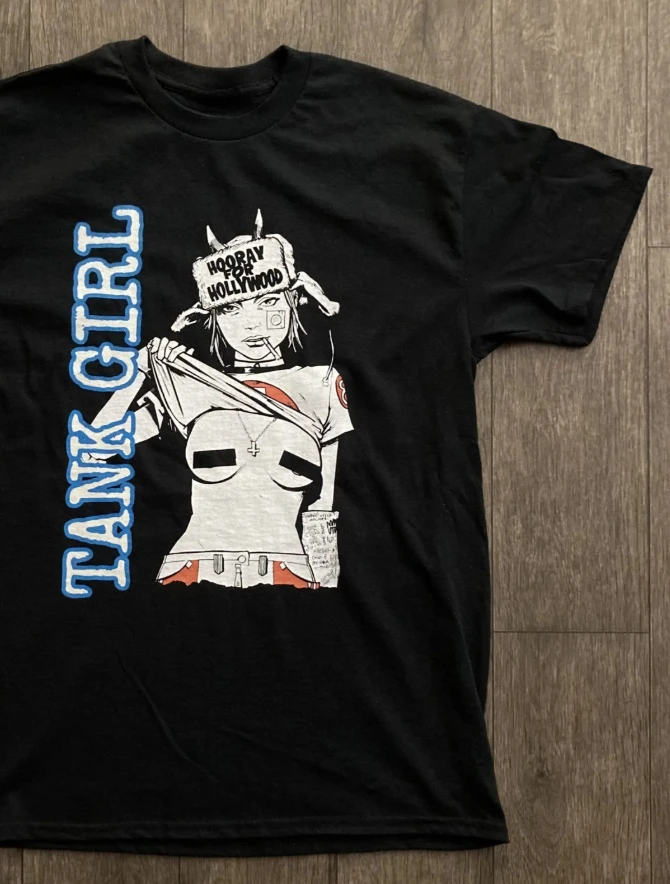 

Летняя свободная и дышащая футболка Tank Girl HOORAY FOR HOLLYWOOD для мужчин и женщин