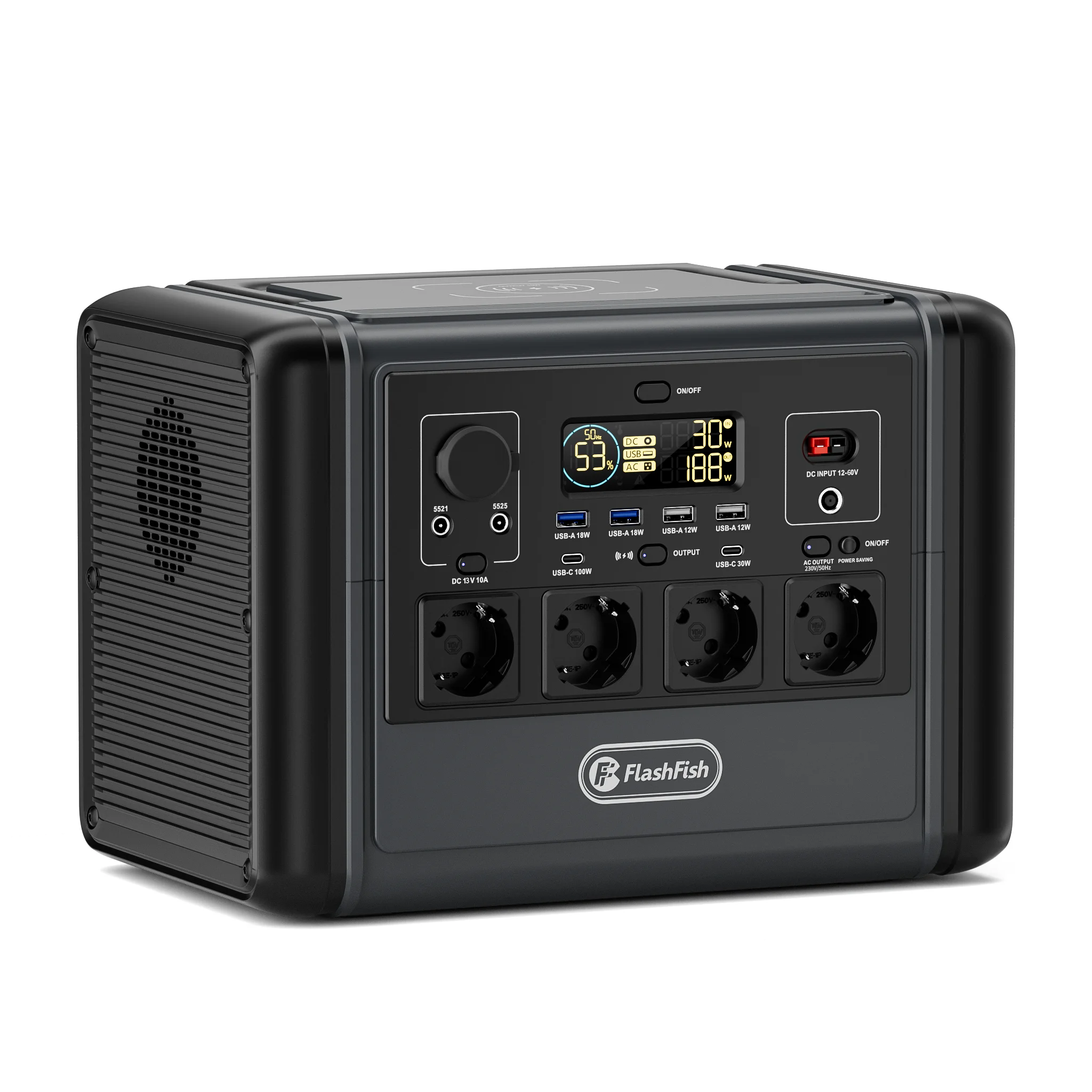 HEZZO 768Wh Portable Power Station 1200W (2400W Peak), LiFePO4 Battery, 400W Fast Charging, 4 AC Outlets, USB-C PD 100W, Wireless Charging, Solar Generator for Camping, RV & Home Backup