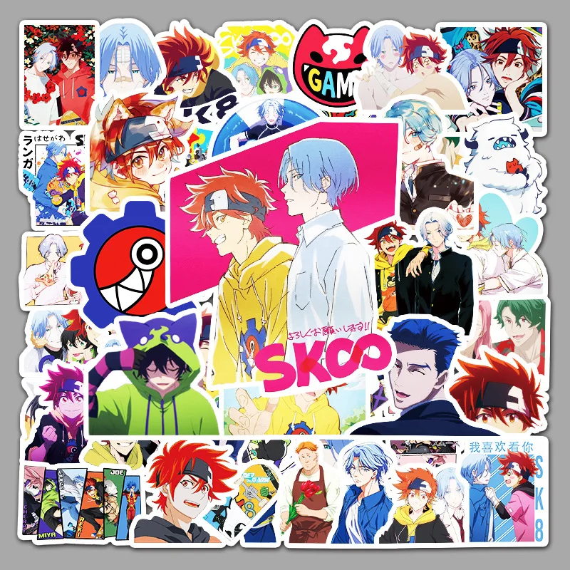 

50PCS Anime SK8 the Infinity Sticker Cartoon Cool Personalized Creative Decorative Skateboard Pencil Case Water Cup Decal