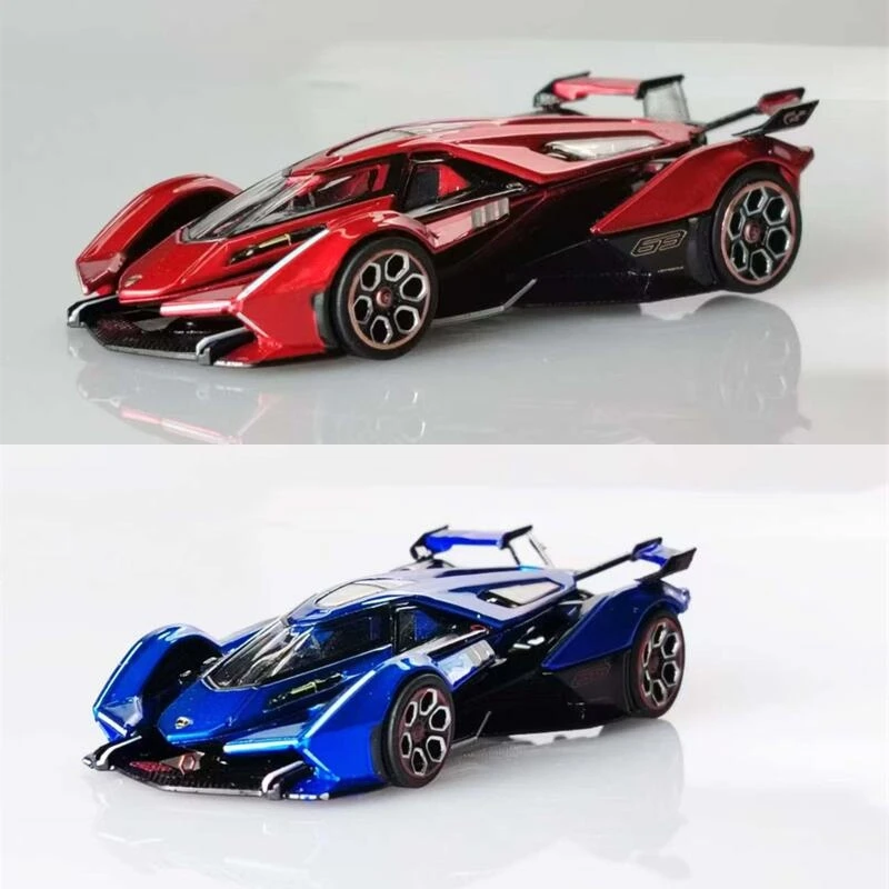 

[PreSale] LeManFang LMF 1:64 V12 VGT Transparent Red / Blue Limited499 Diecast Model Car