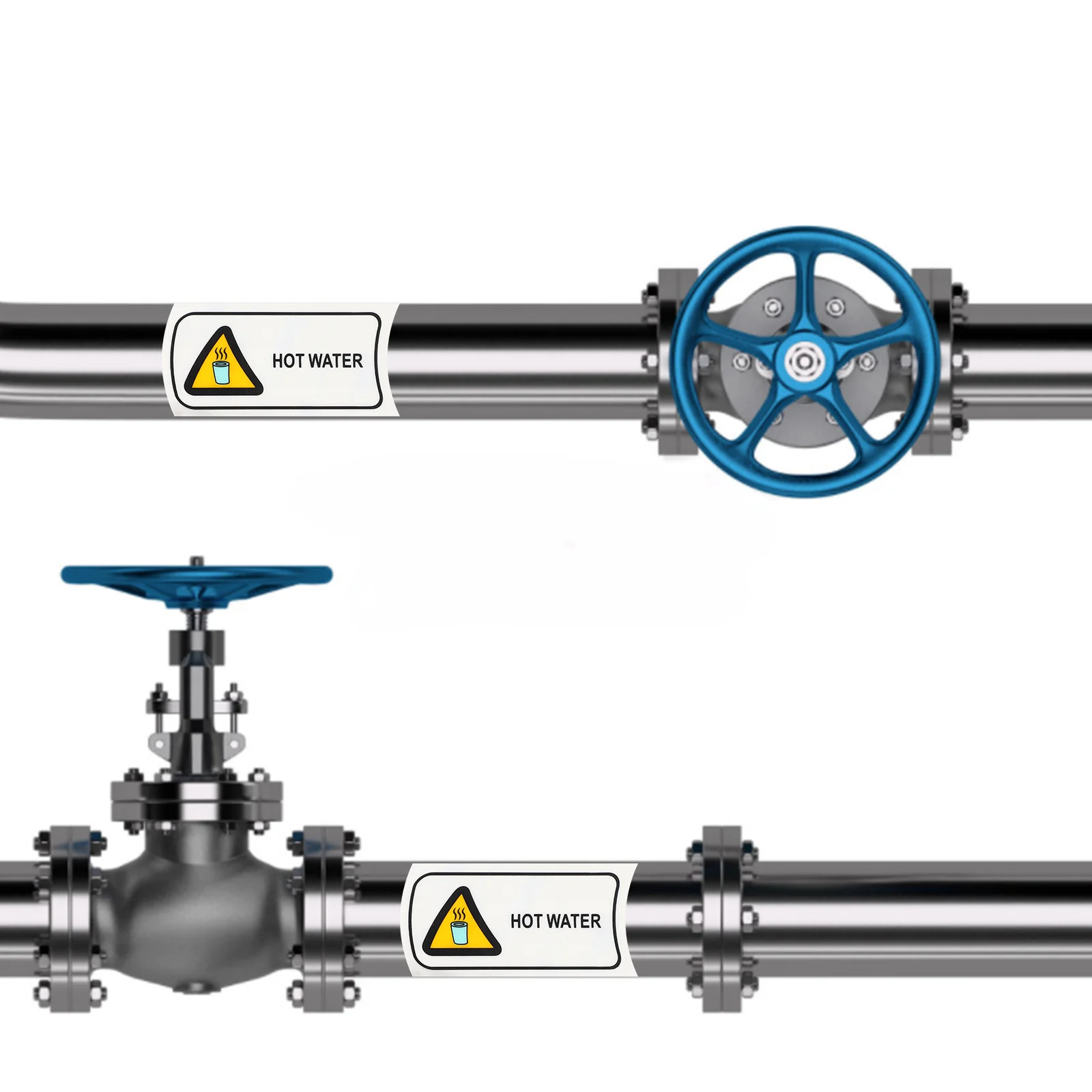 Segnali di avvertimento per tubazioni etichette per acqua calda decalcomanie adesivi di avvertenza Applique The Pet