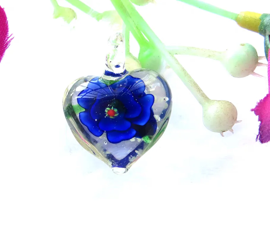 New Handmade Murano Lampwork Glass Little Love Heart Pendant Fit Necklace Hot Sale Jewelry Gifts