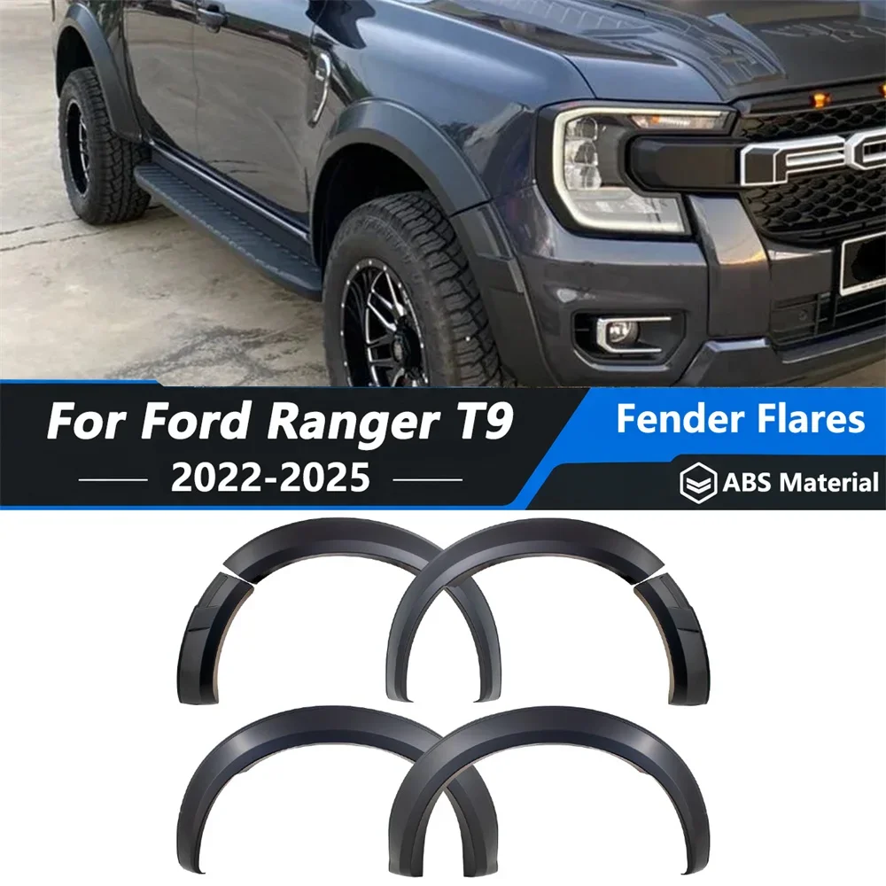 For Ford Ranger T9 Next Gen 2022 2023 2024 2025 OEM Fender Flares Wheel Arches ABS Matte Textured Black 4x4 Ute Car Accessories