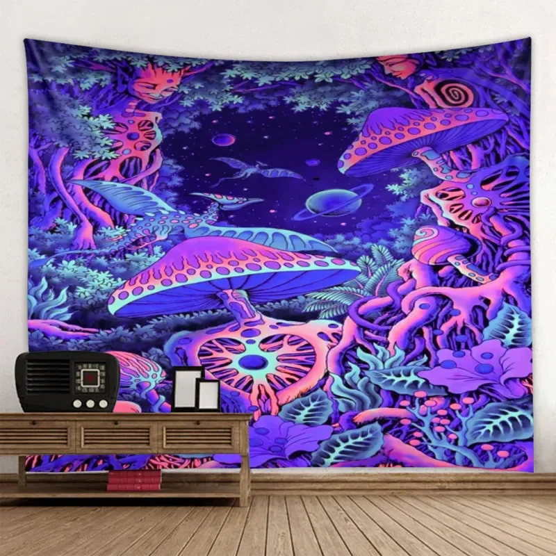 Tapestries Home Decor Art Mural Tapestry Psychedelic Mushroom Background Cloth Wall Decorative 221006