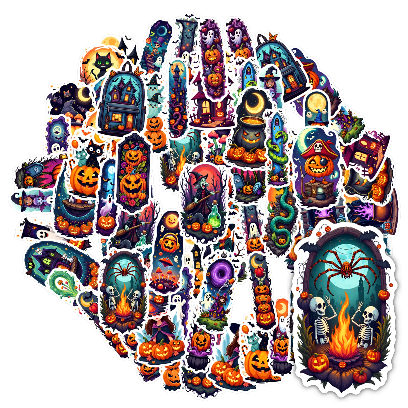 

35 шт.-50 шт., праздничные наклейки ведьмы, причудливый дом с привидениями, канцелярские наклейки, наклейки для гитары, ноутбука, шлема