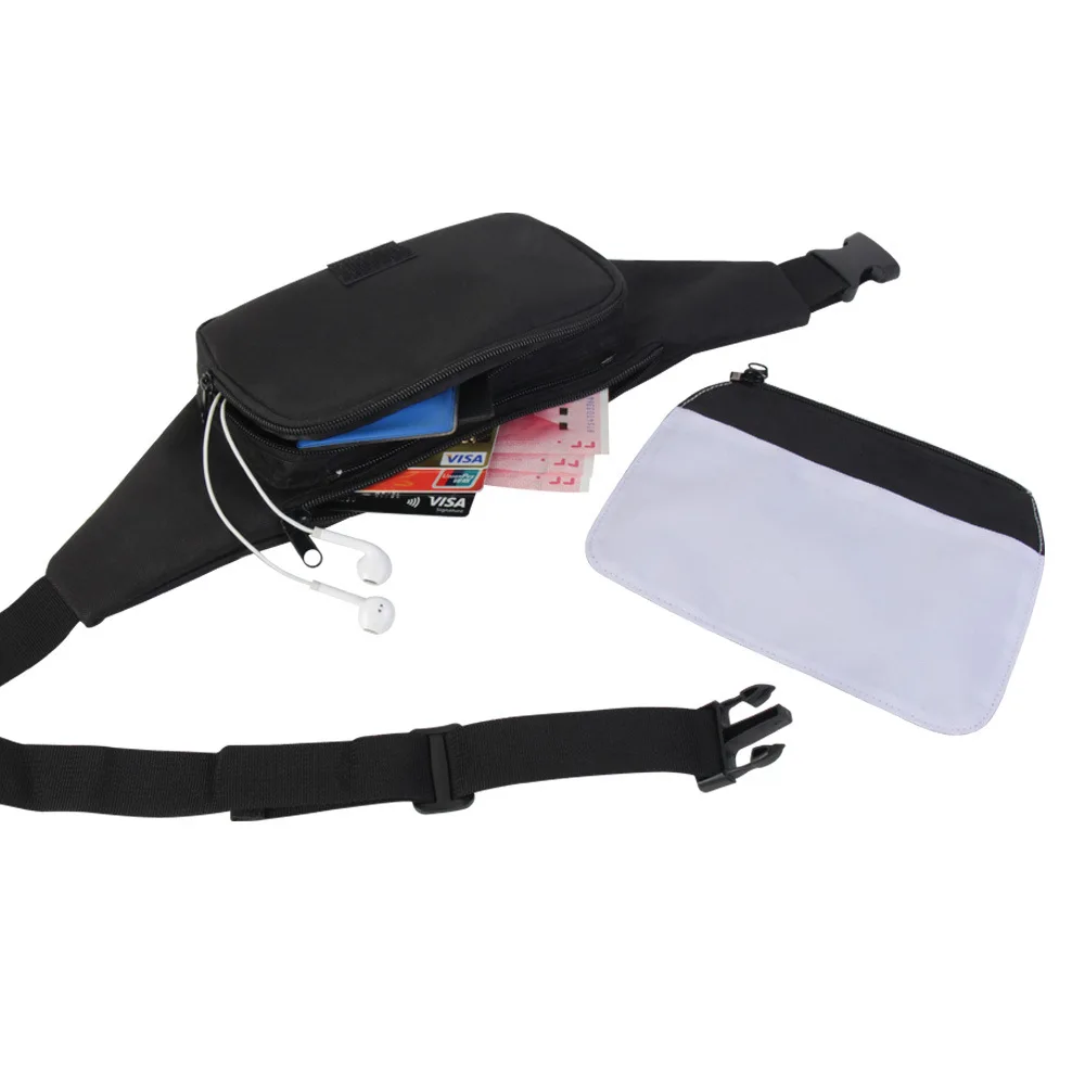 3 Pcs Sublimation Blank Waist Bag Outdoor Sports Bags for Phone Storage Coin Purse Canvas Pouch Korean-style Crossbody Bag