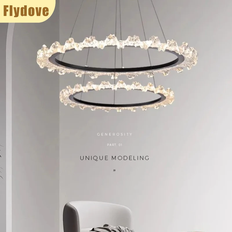 

New Italian Creative Water Ripple Acrylic LED Living Room Pendant Modern Restaurant Hotel Home Decoration Lighting Fixtures