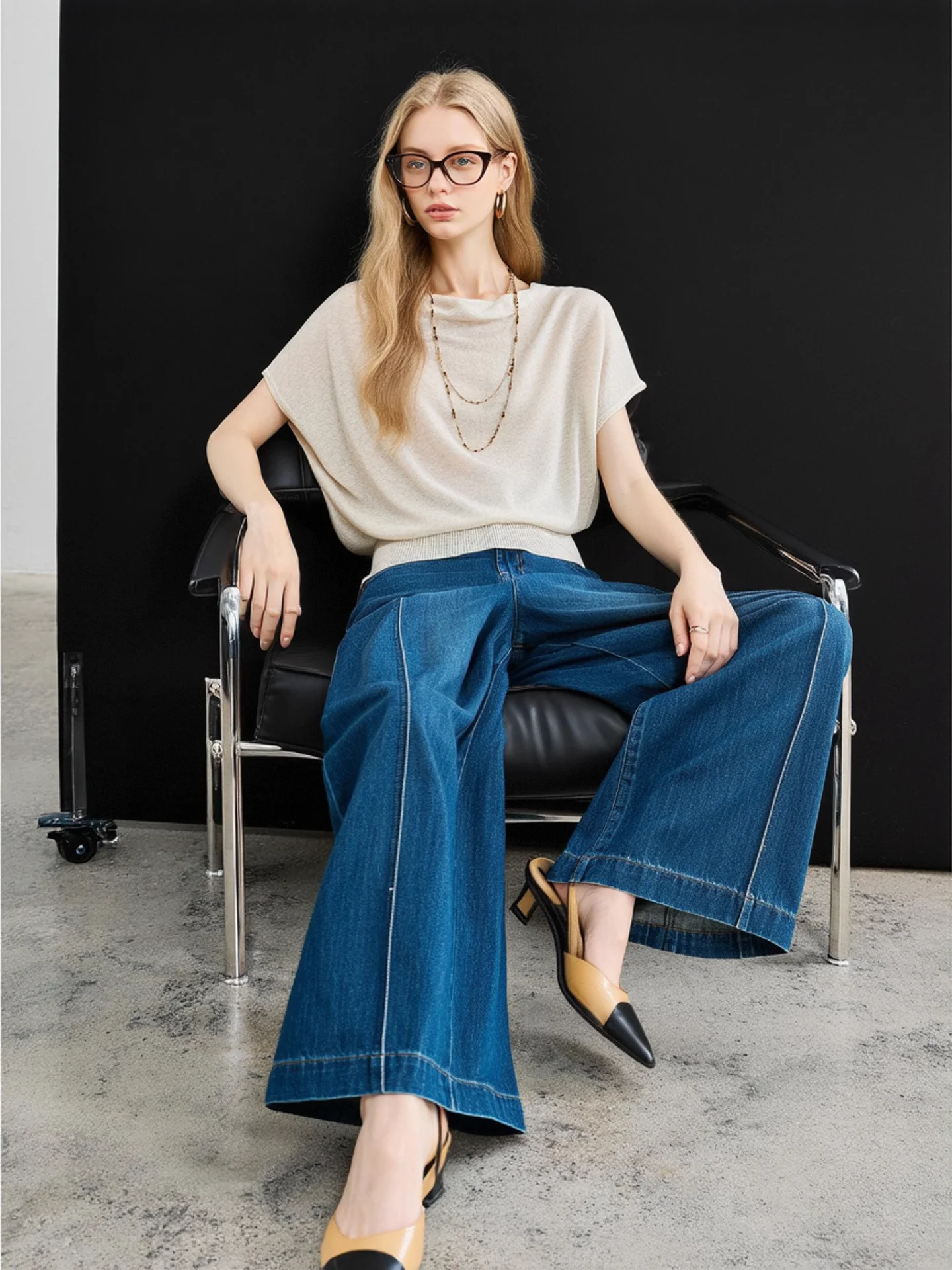 HUAAPPUW Linen Knitted Loose Batwing Sleeve T-Shirt Women's Casual Summer New Style Breathable Cool Feeling Short Sleeve T-Shirt