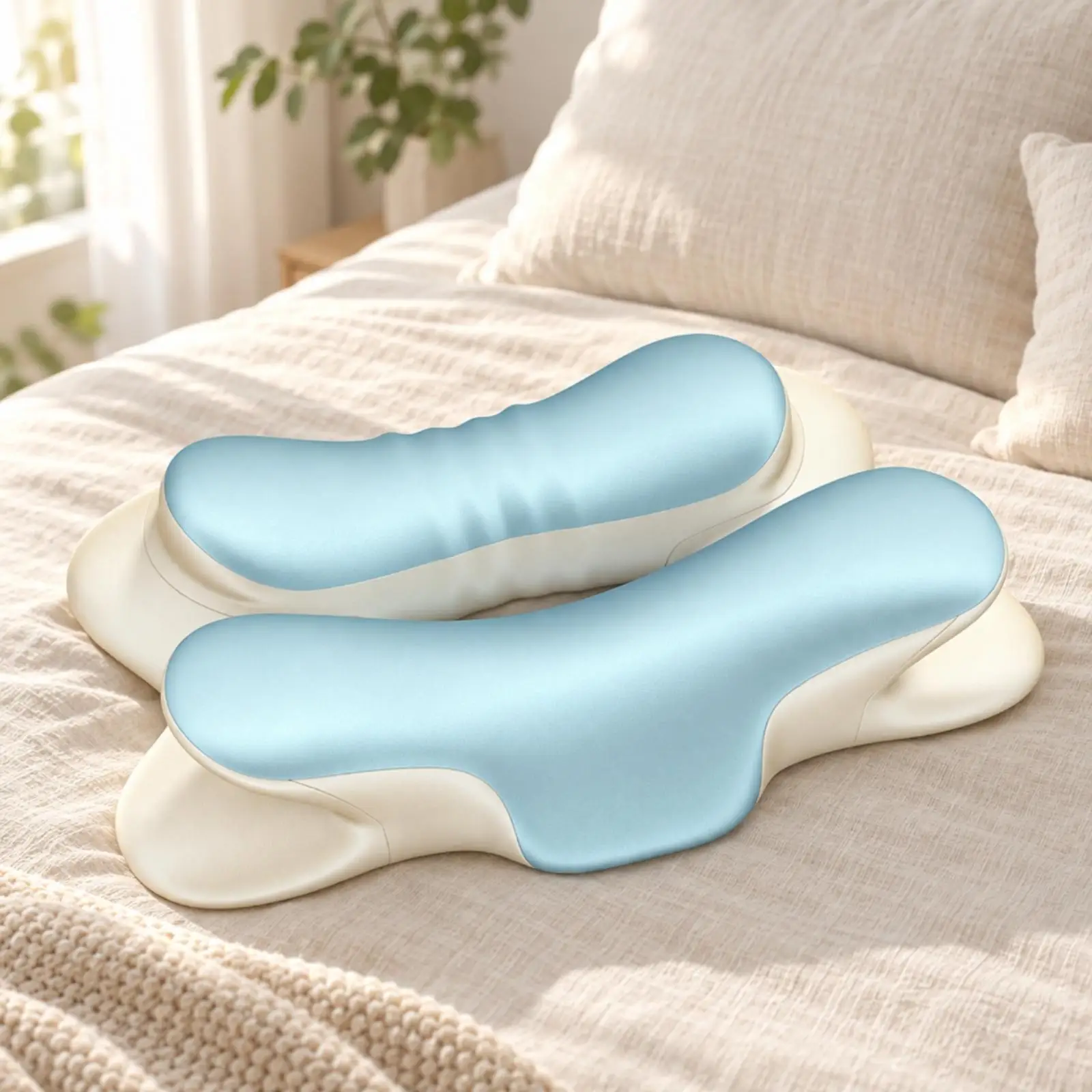 Ergonomic Memory Foam Pillow for Neck Alignment Butterfly Contour with Shoulder Support for Side Sleepers Home Bed Dormitory Use
