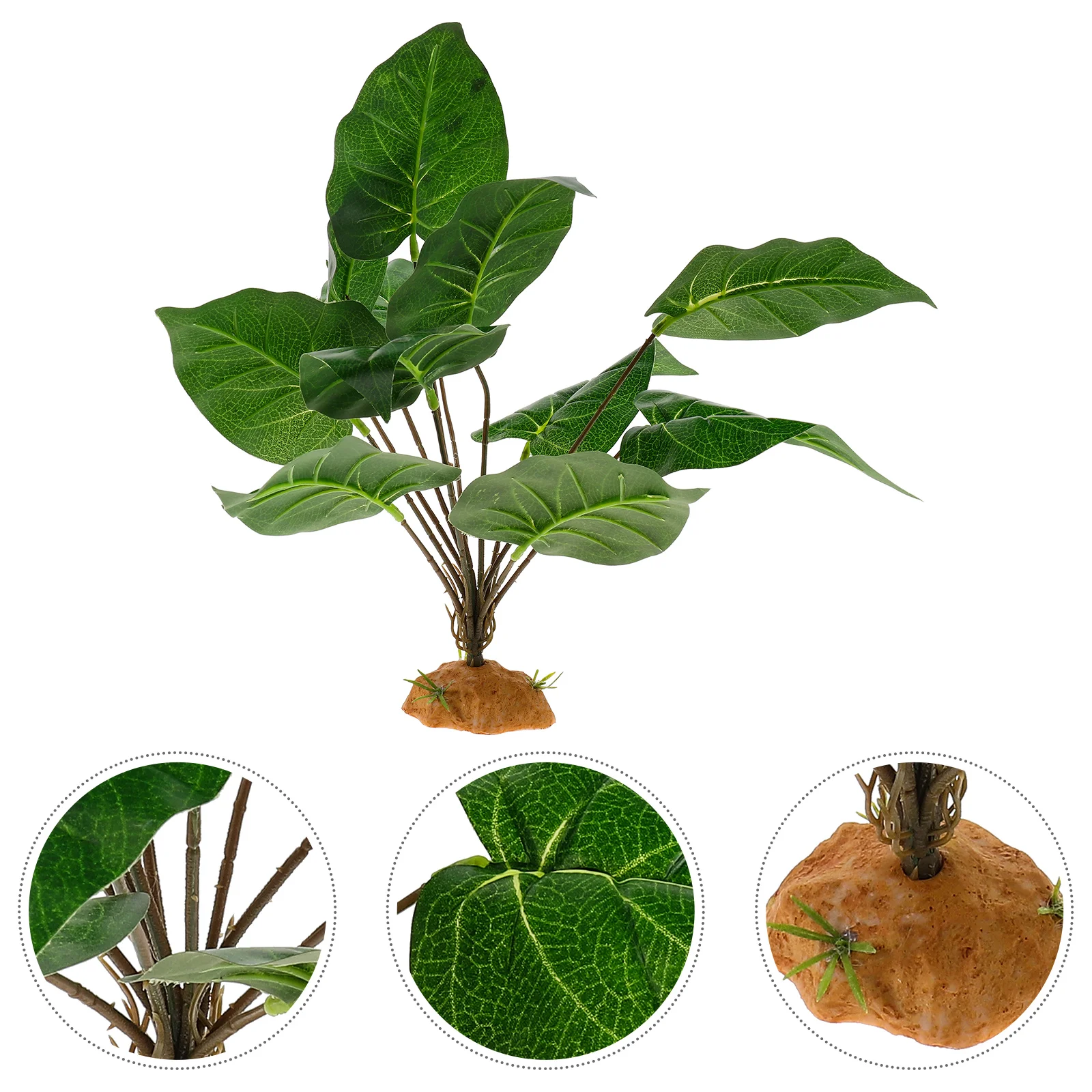 

Lifelike Hideout Simulated Leaves Decoration Amphibians Terrarium Fish Tank Lizard Box Plants Decor Aquarium Fake Plant Reptile