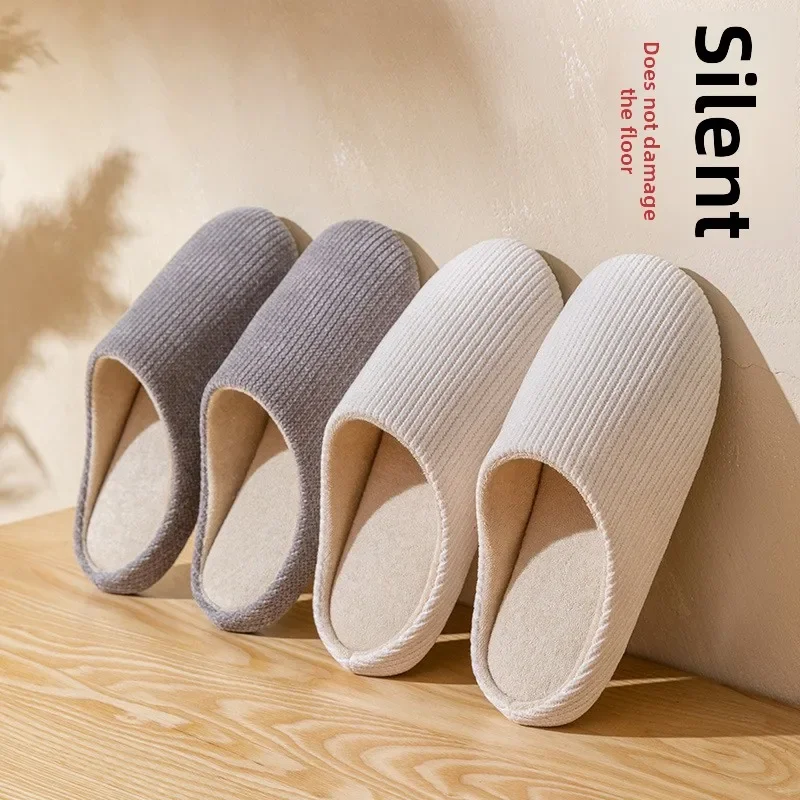 Women Silent Cotton Slippers Autumn Winter All Season Soft Sole Anti Slip Indoor Home Floor Quiet Slippers Pregnant Maternity