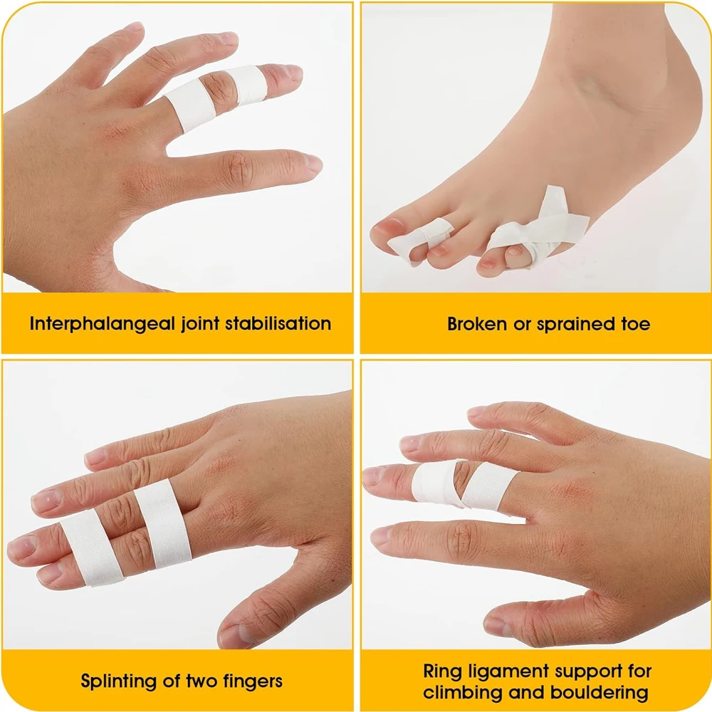 1Roll White Athletic Finger Tape - Foot Tape - No Sticky Residue & Easy to Tear - for Rock Climbing,Jiu-Jitsu,Grappling,Lifters