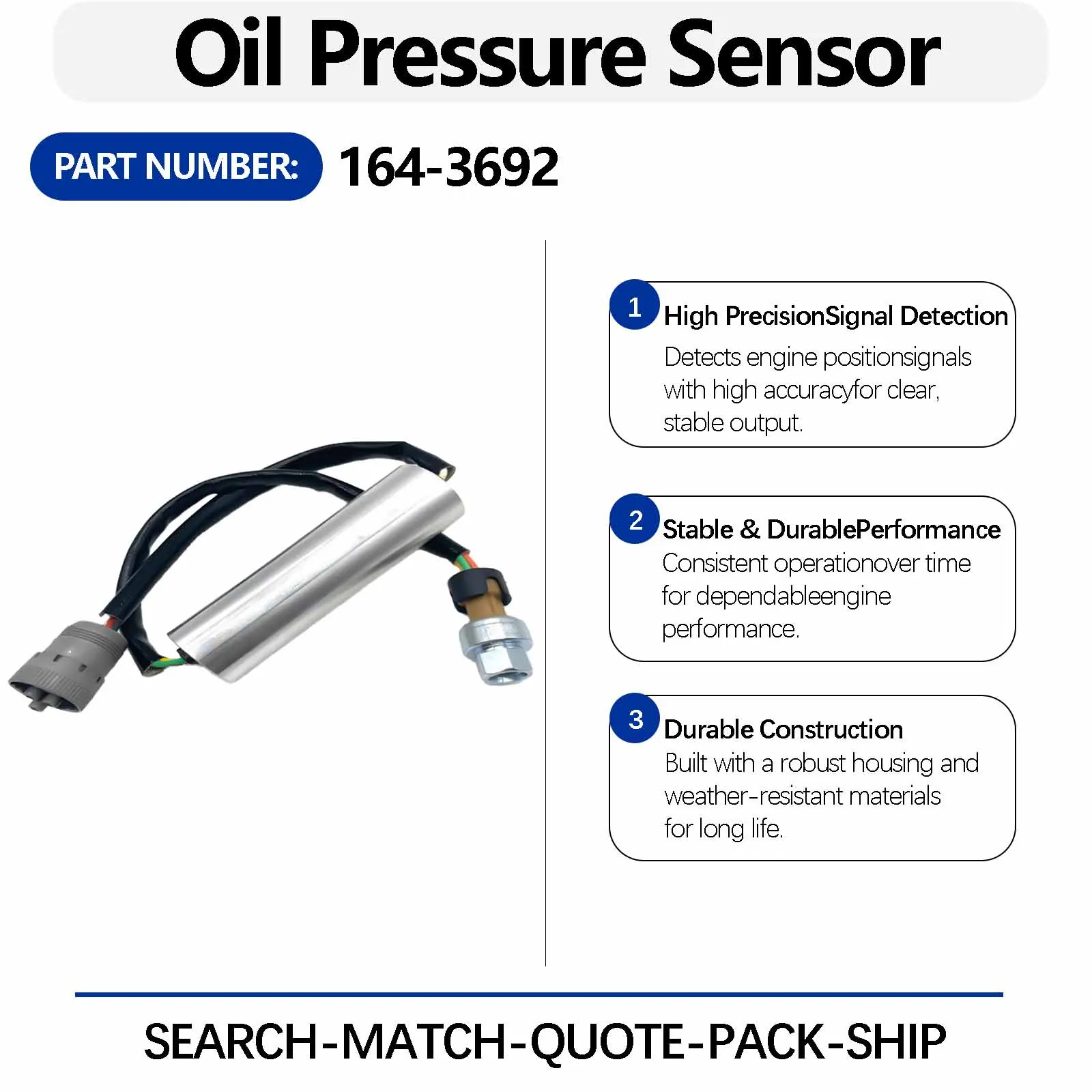 Oil Pressure Sensor 164-3692 HM-A50079 For Caterpillar CAT 994 990 988F 992D Wheeled bulldozer