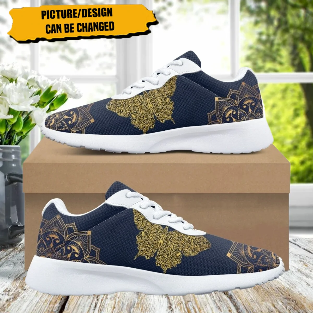 New Butterfly Mandala Pattern Women's Jogging Shoes Cozy Soft Sneaker Durable Gym Teen Sneakers Print On Demand tenis masculino