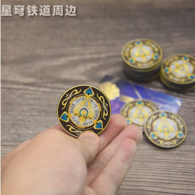 Game Honkai:Star Rail Game Metal Coins Chip Currency Aventurine\'s Token for Trailblazer Souvenir Cosplay Props Accessories Gifts