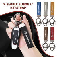 Car Custom Logo Key Ring Leather Keychain Buckle Accessories Gift For Nissan Sentra Altima Versa Maxima Murano Note Armada