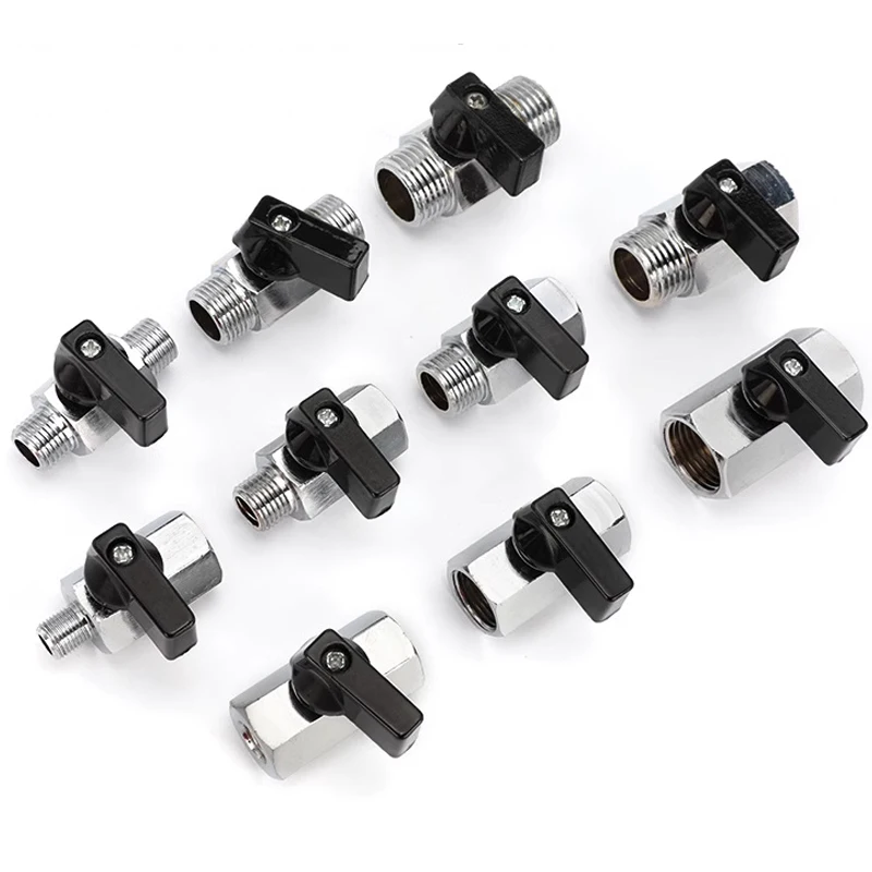 1/8 "1/4" 3/8 "1/2" G موضوع مستقيم NPT ذكر إلى أنثى ضاغط الهواء المياه الغاز النفط اغلاق صمام النحاس صمام كروي صغير #6