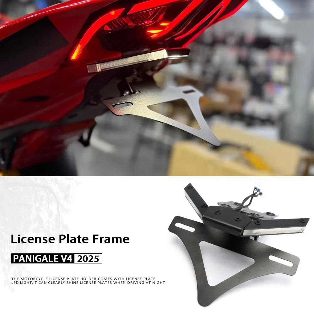 

For Ducati Panigale V4 2025 Motorcycle Rear Tail Tidy Fender Eliminator License Number Plate Frame Holder Bracket Panigale V4