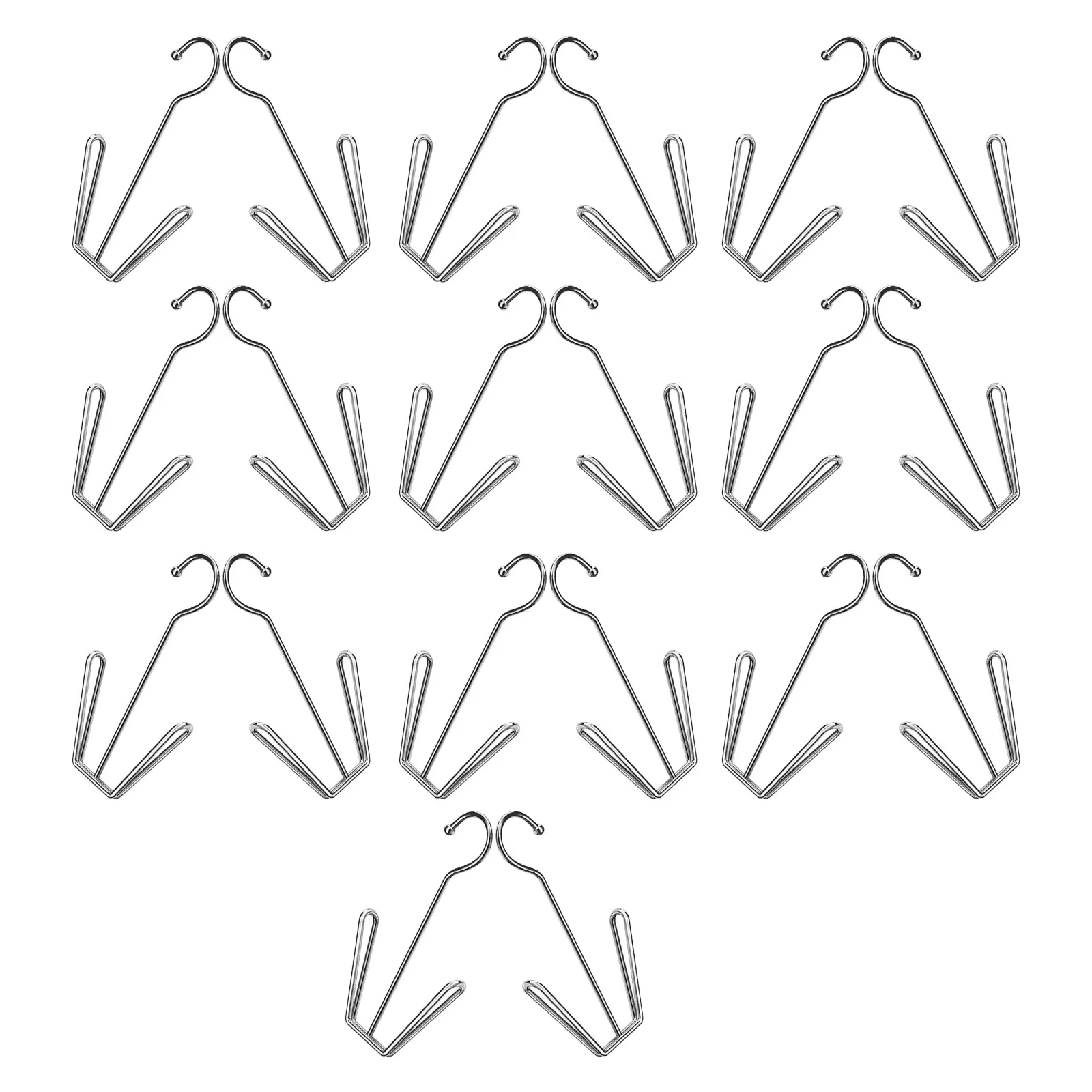 20Pcs Stainless Steel Double Hook Shoe Drying Holder Space Saving Shoe Rack for Wet Shoes Slippers Closet Organizer