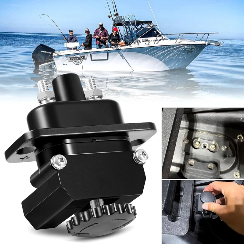 DC Trolling Motor Plug 027-0004-KIT Power Connector, 12V-48V Tolling Motor Kit L-Shaped & Linear Straight Mount