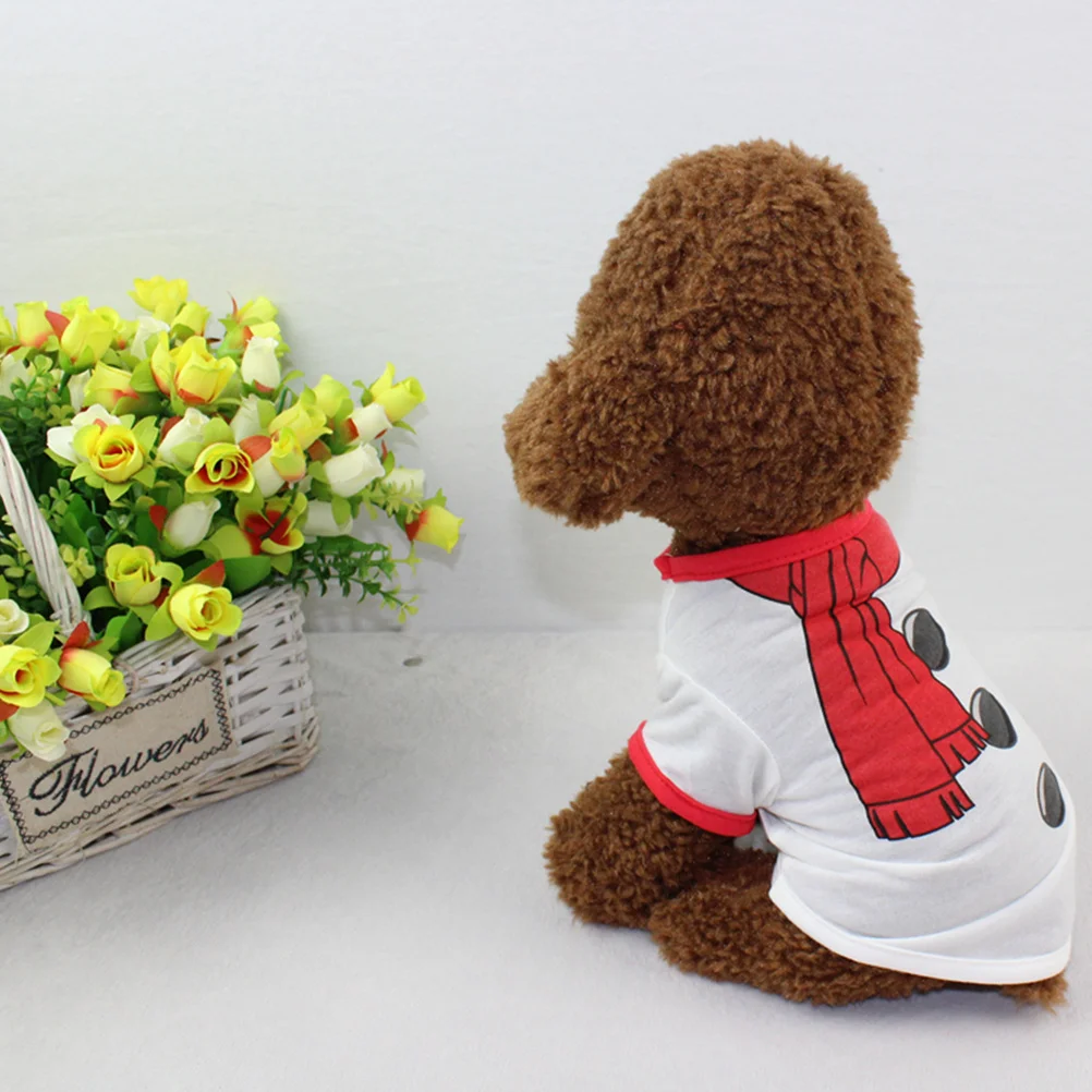 

Christmas Dog Shirt Puppy Snowman Holiday Design Pet Clothes Size L Party Costume Xmas Outfit Small Dogs Pet Shirt