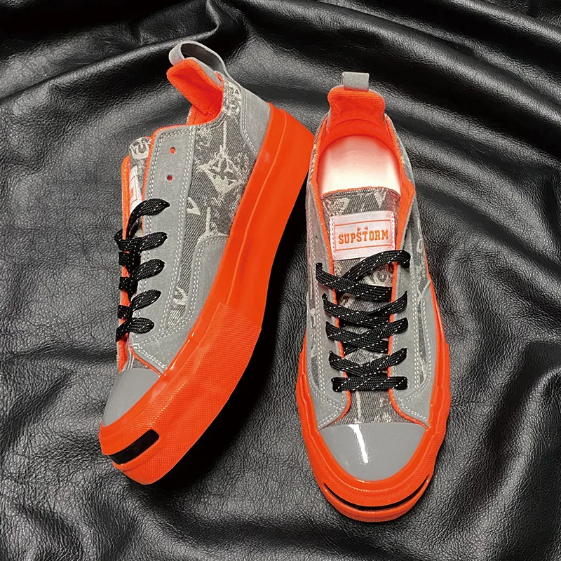 2026 Volcano gray low-top vulcanized board shoes couple sports trend versatile casual shoes