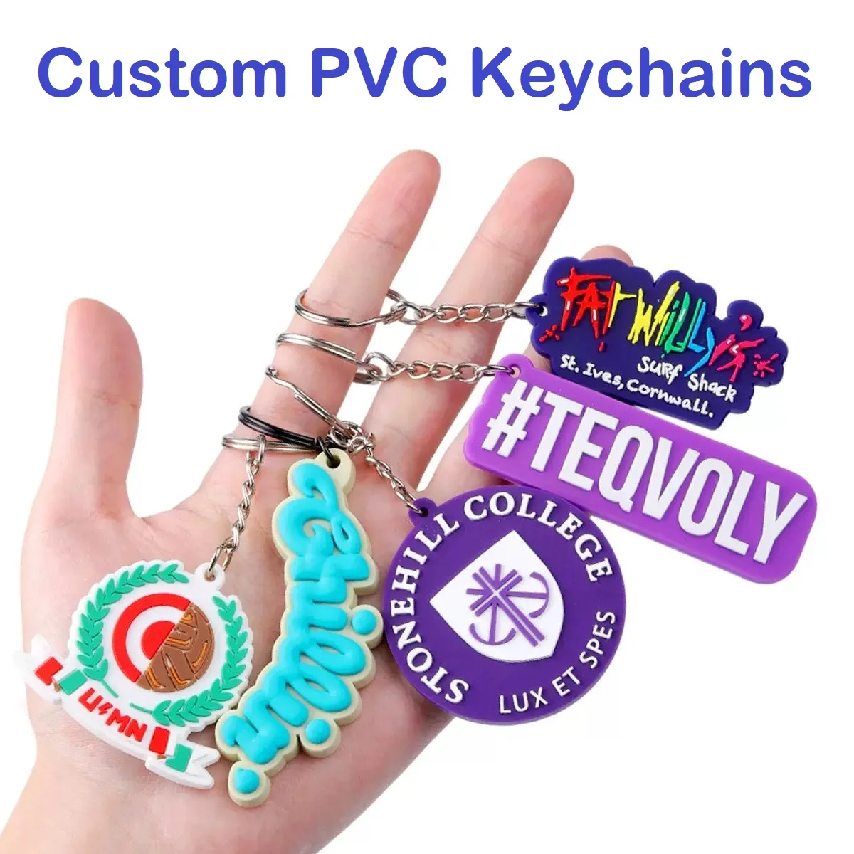 Custom PVC Keychain with Logo - 2D/3D Embossed, Soft Rubber/Silicone for Bag/Keys, Anime/Cartoon Style, Company Gift
