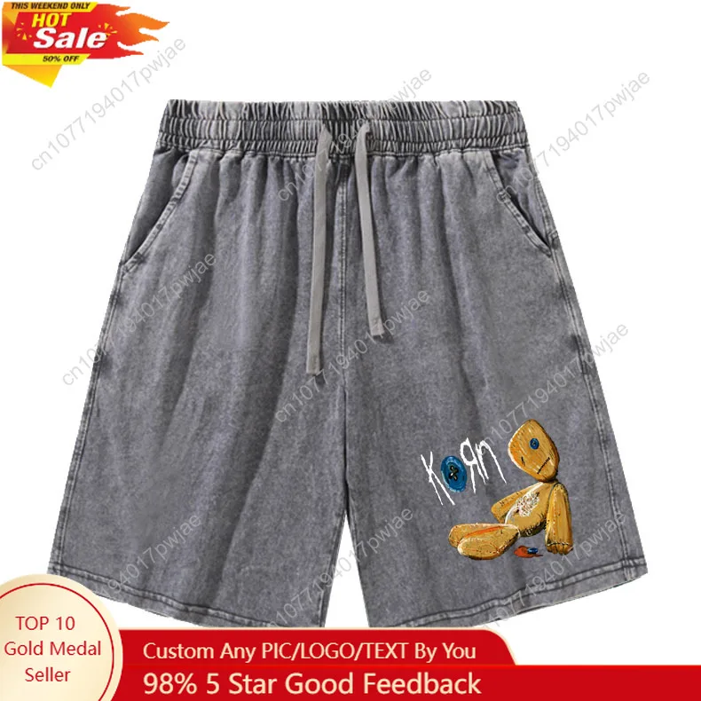 

Korn Rock Band Shorts Mans Womans Teenager Retro Short Pants Vintage Cotton Elastic Soft Beach Shorts Customized Pants