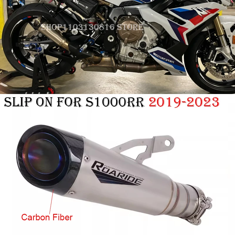 Slip On For BMW S1000RR 2019 2020 S1000R 2021 2022 2023 Motorcycle Exhaust Escape Systems Modified Carbon Fiber Pipe Muffler