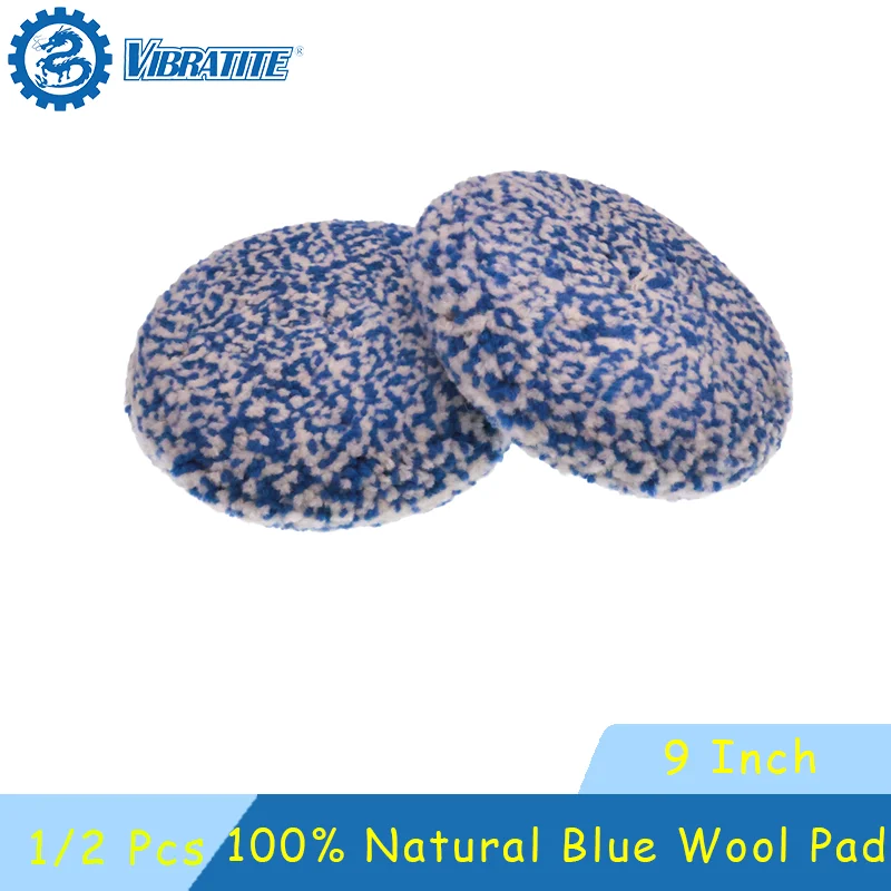 1/2 Pcs Blue Wool Buffing Pad 100% Natural Wool Double Side Pad 5/8-11 Thread for Cutting and Polishing Automotive Marine