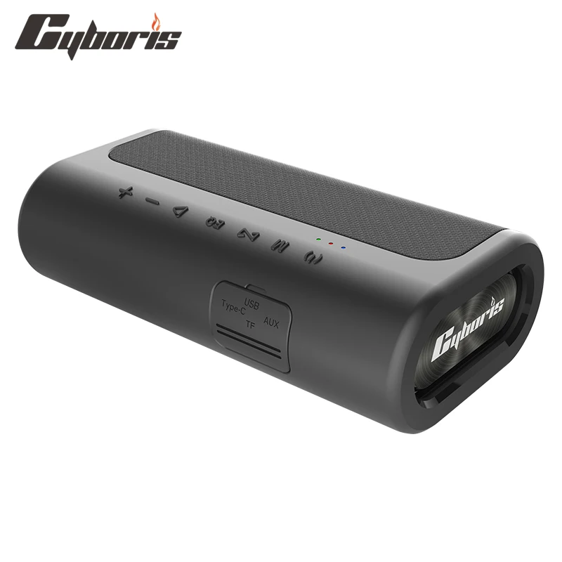 Cyborist9 Bluetooth 5.3 Maroktelefon speakers Csapó sügér subwoofer Szikratávirát Vízhatlan esőköpény TWS 10400mah áram bankomat Függvény suporrt USB/TF/AUX