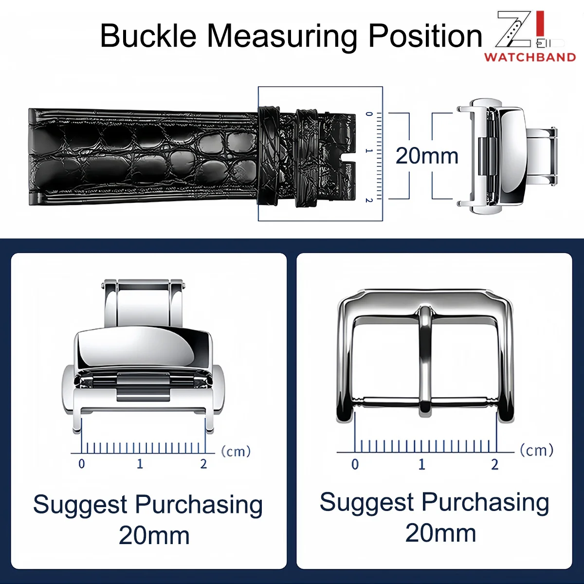 Metal Watch Buckle 16mm 18mm 20mm 22mm 24mm 26mm Men Watchband Strap Silver Black Matte&Polish Stainless Steel Clasp Accessories