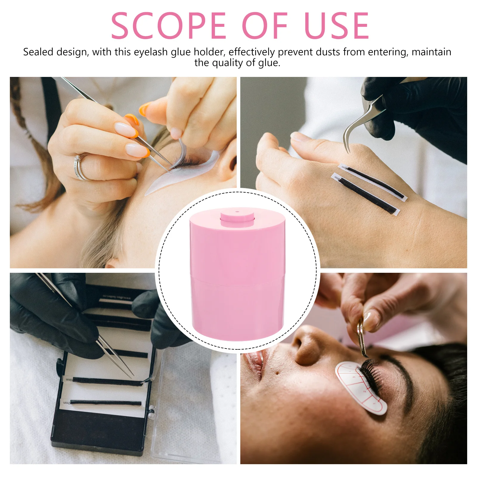 

Sealed Eyelash Storage Container Long-Lasting ABS Build Small Lightweight Case Holds Multiple Glue Bottles Ideal for Travel and
