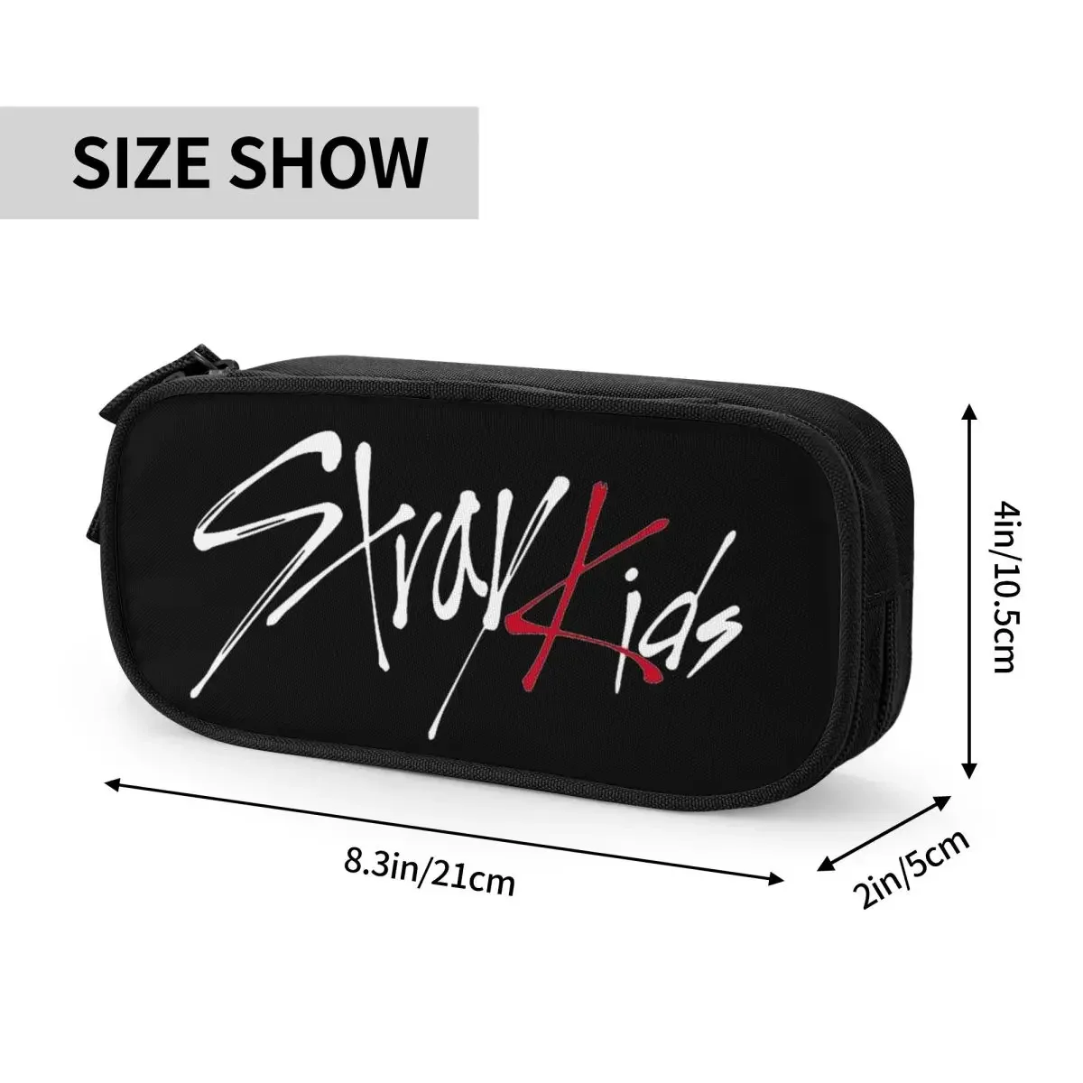 Estojo para lápis Stray Kids Logo, caixa de caneta para meninas e meninos, saco de grande capacidade para estudantes, papelaria escolar, bonito