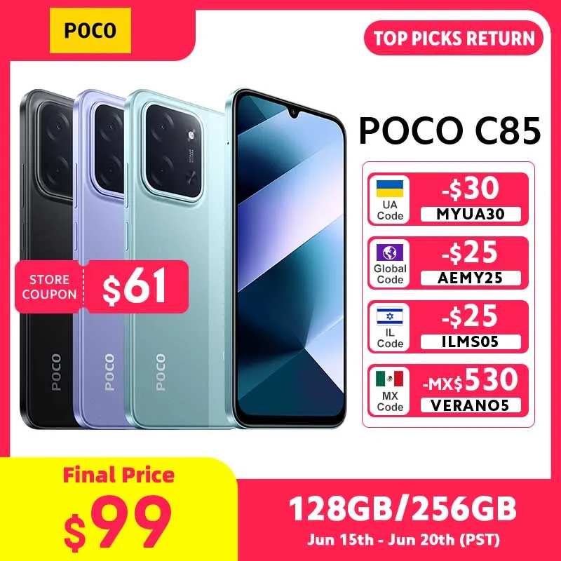 POCO C85 Global Version Smartphone 128/256GB Helio G81-Ultra