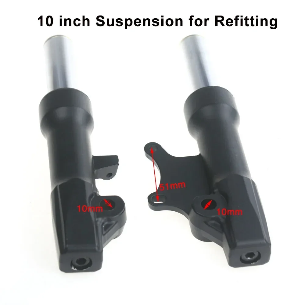 1set 10 Inch Front Wheel Shock Absorber for Electric Scooter with Hydraulic Oil Spring Kickscooter Shockproof Modification Parts