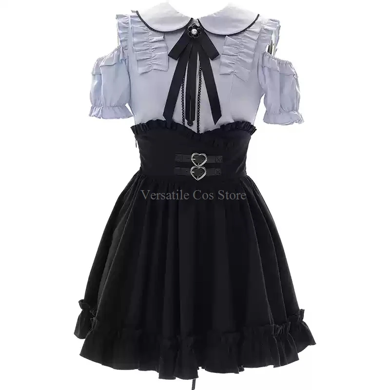 Jirai Kei Clothes Cosplay Outfits Women Halloween Costume Woman Off-the-shoulder Suit Costumes Costumes: New Items Shirt Skirt