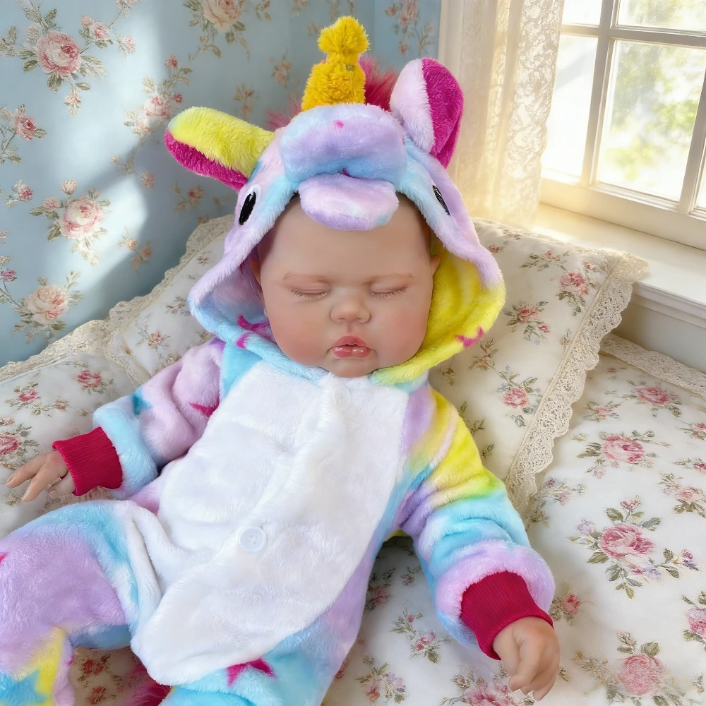 

BZDOLL 20 Inch Lifelike Reborn Baby Doll with Vinyl Limbs Cloth Body 50CM 3D Skin Fat Design Doll Toy Handmade Birthday Gift
