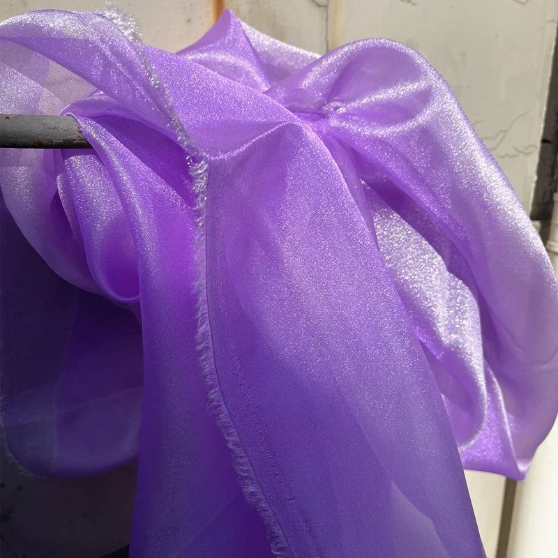 Organza Glitter Fabric Soft for Wedding Dress Children\'s Clothing Designer Handmade Diy Sewing Material Cloth By The Meter