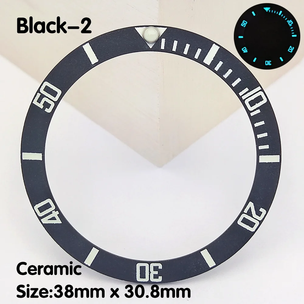 GMT Bezel 38mm Ceramic Bezel C3 Luminous Bezel Fits 40mm Men\'s Watch Ring Change Accessories High Quality Watch Bezel