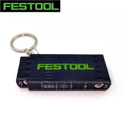 FESTOOL 0.5M Folding Ruler Mini Carry Keychain Waist Hanging Gift String Construction Site Carpentry Measurement Tool