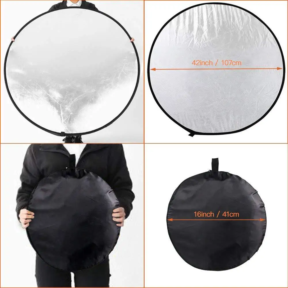 Portable 30CM 12 Inch Reflector 5 in 1 Round Mini Photos Reflector For Photography Light Diffuser Handhold for Studio Foto Photo