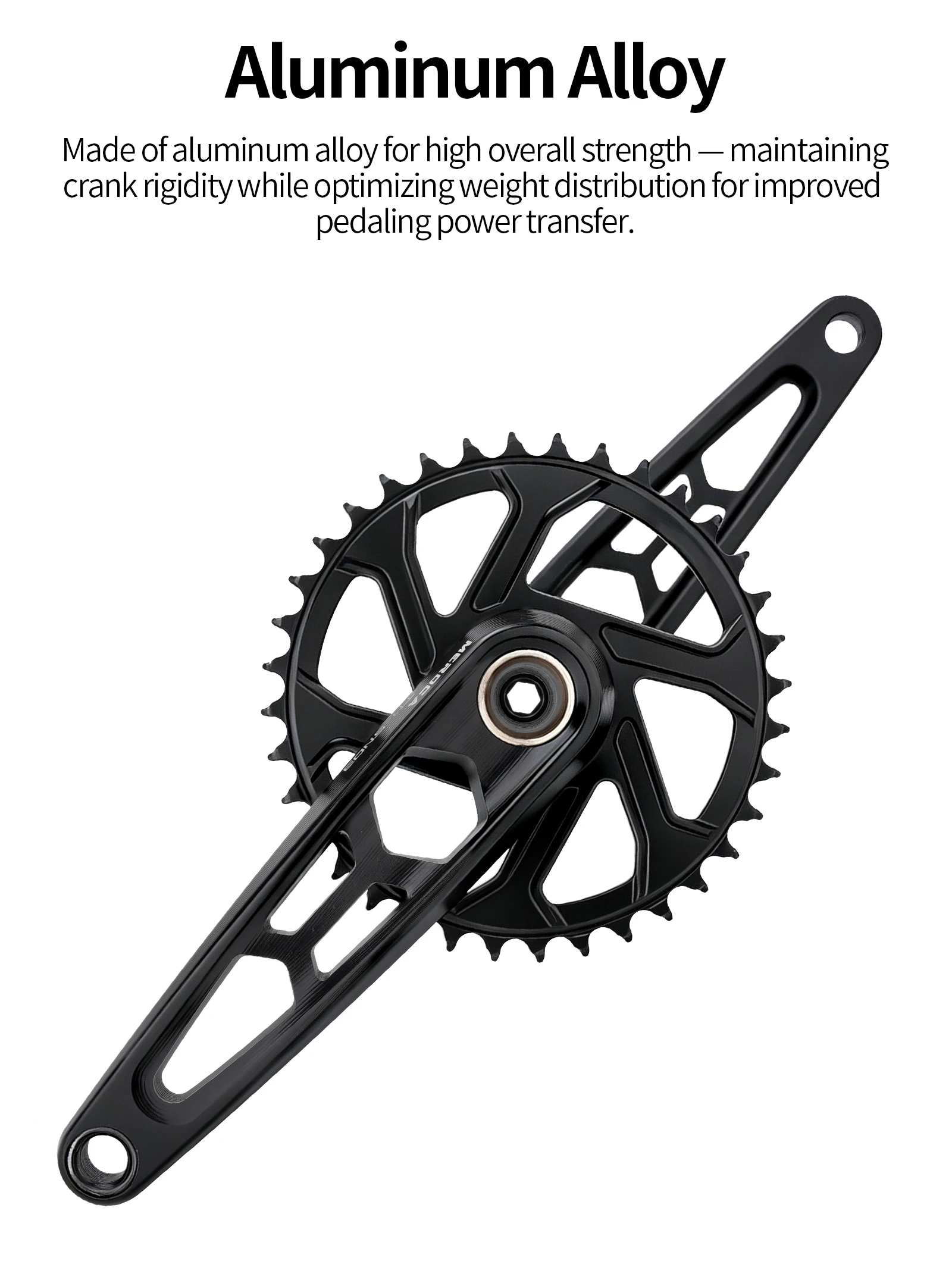 MEROCA MTB Kurbelgarnitur CNC Hohlgeschmiedeter Kurbelarm 3-Bolzen-Direktmontage-Kurbelgarnitur 3mm Offset 32T-38T 165/170mm Mountainbike-Kurbel – Detail 4