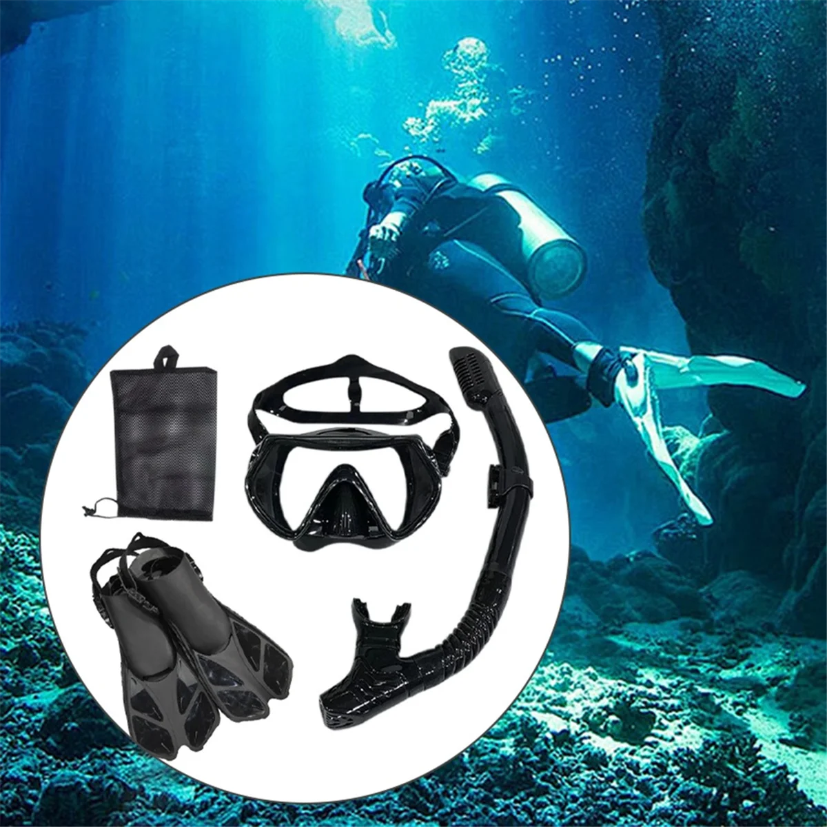 

AA98 Snorkel Diving Mask and Goggles Diving Swimming Tube Set Adult Unisex